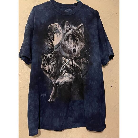 The Mountain sz XL Tie Dye 2011 Wolves howling Moon Tshirt - Picture 1 of 5